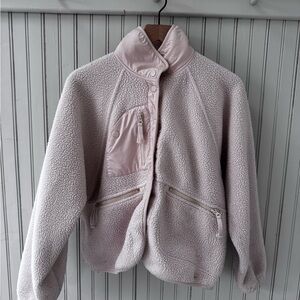 Free People Light Pink Teddy Jacket